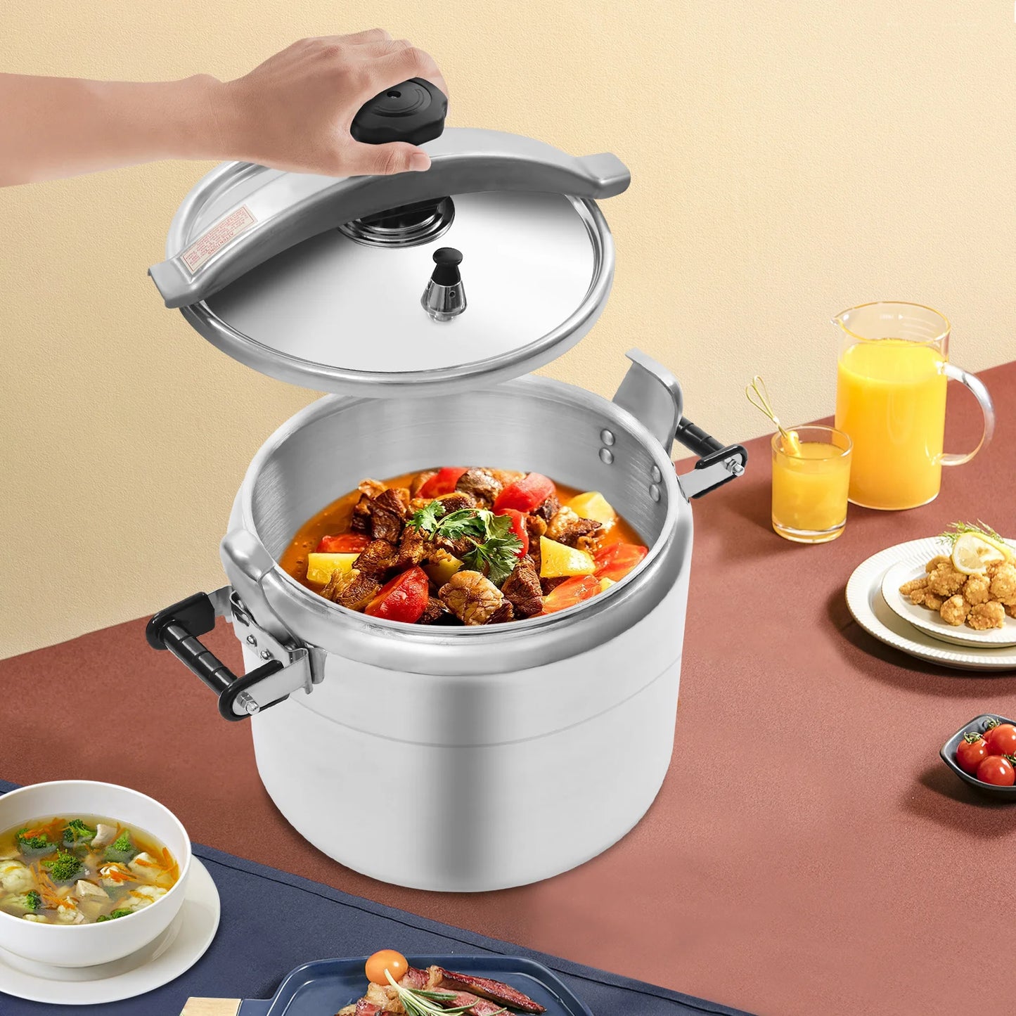 Aluminum Pressure Cooker with Safety Valve for Home and Commercial