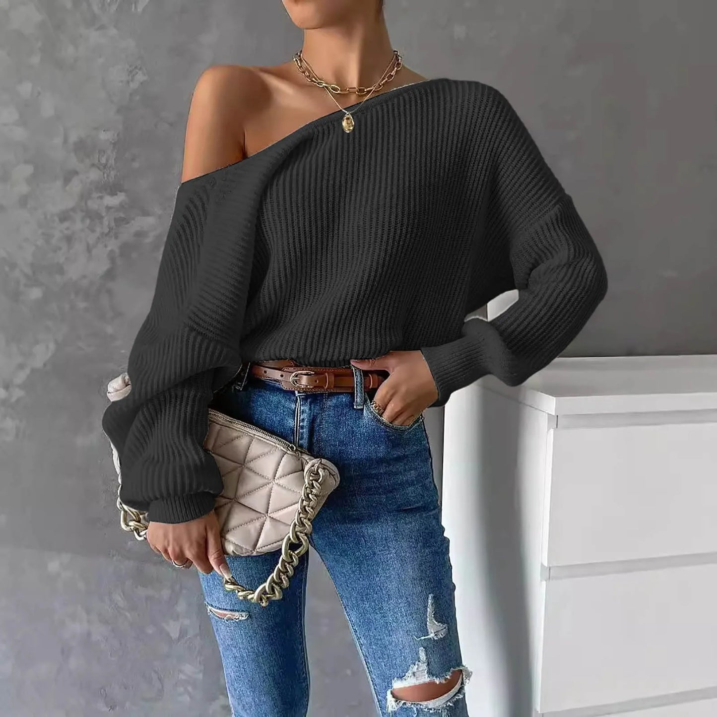 Women's New Backless Sweater Long Sleeved Women's Pullover Sweaters Dressy Classic Clothes for Women Graphic Sweaters for Men