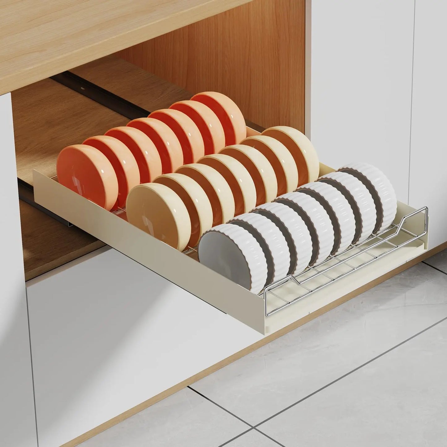 Pull Out Cabinet Organizer Slide Out Dish Drying Rack