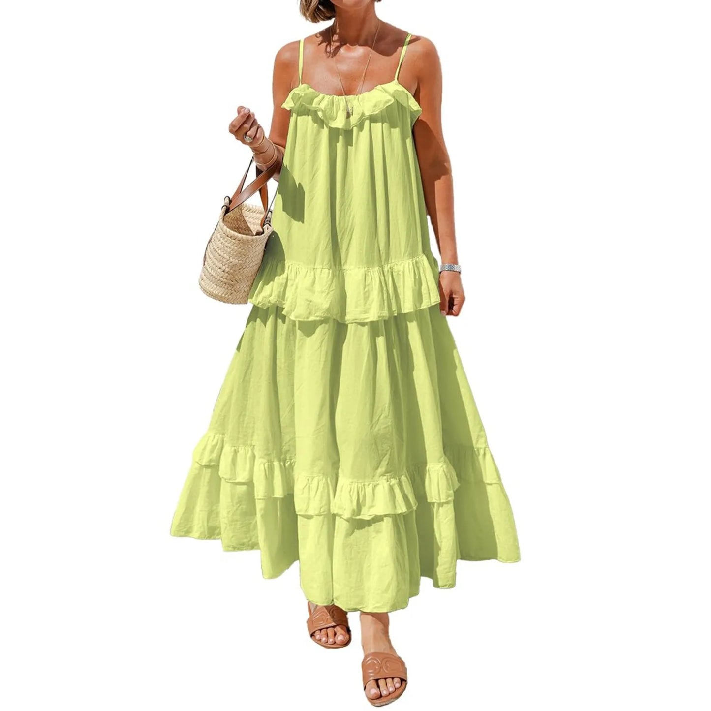 Women Backless Swing Dress for Casual Beach Days
