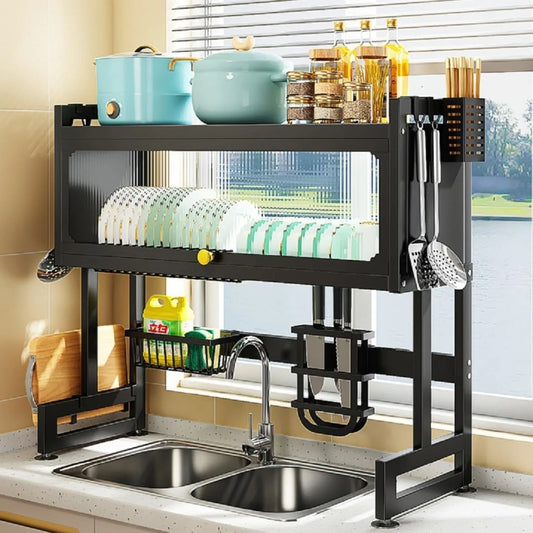 2-Tier Over The Sink Dish Drying Rack and Organizer