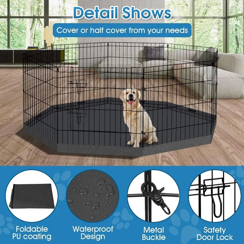 Dog Pen Pet Playpen Dog Fence Indoor Foldable Metal Wire
