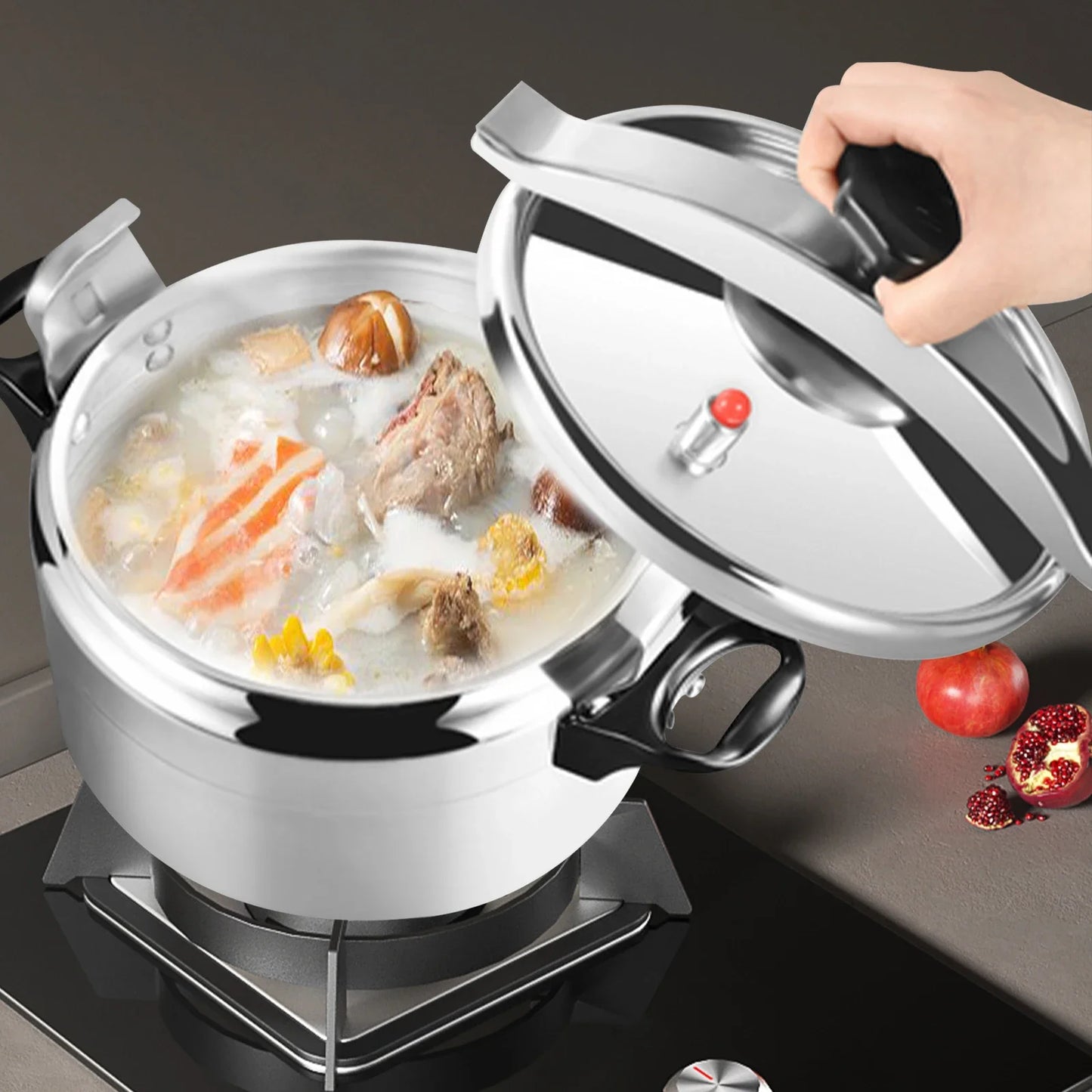 Aluminum Alloy Pressure Cooker with Silicone Seal and Safety Valve