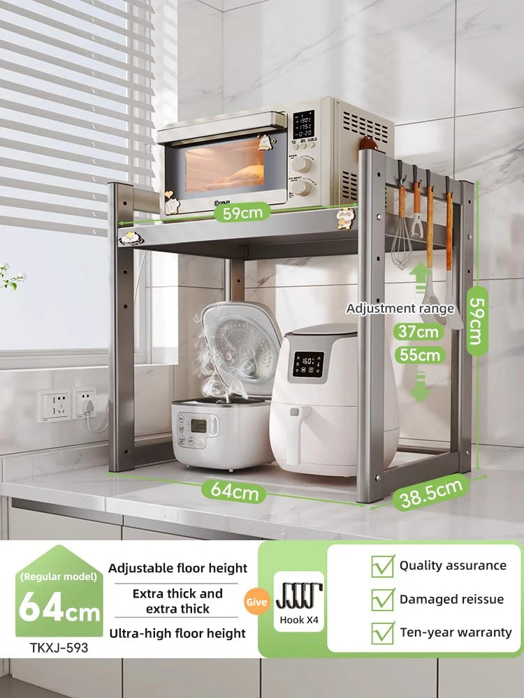 Kitchen Multifunction Microwave Storage Shelf And Cooker Stand