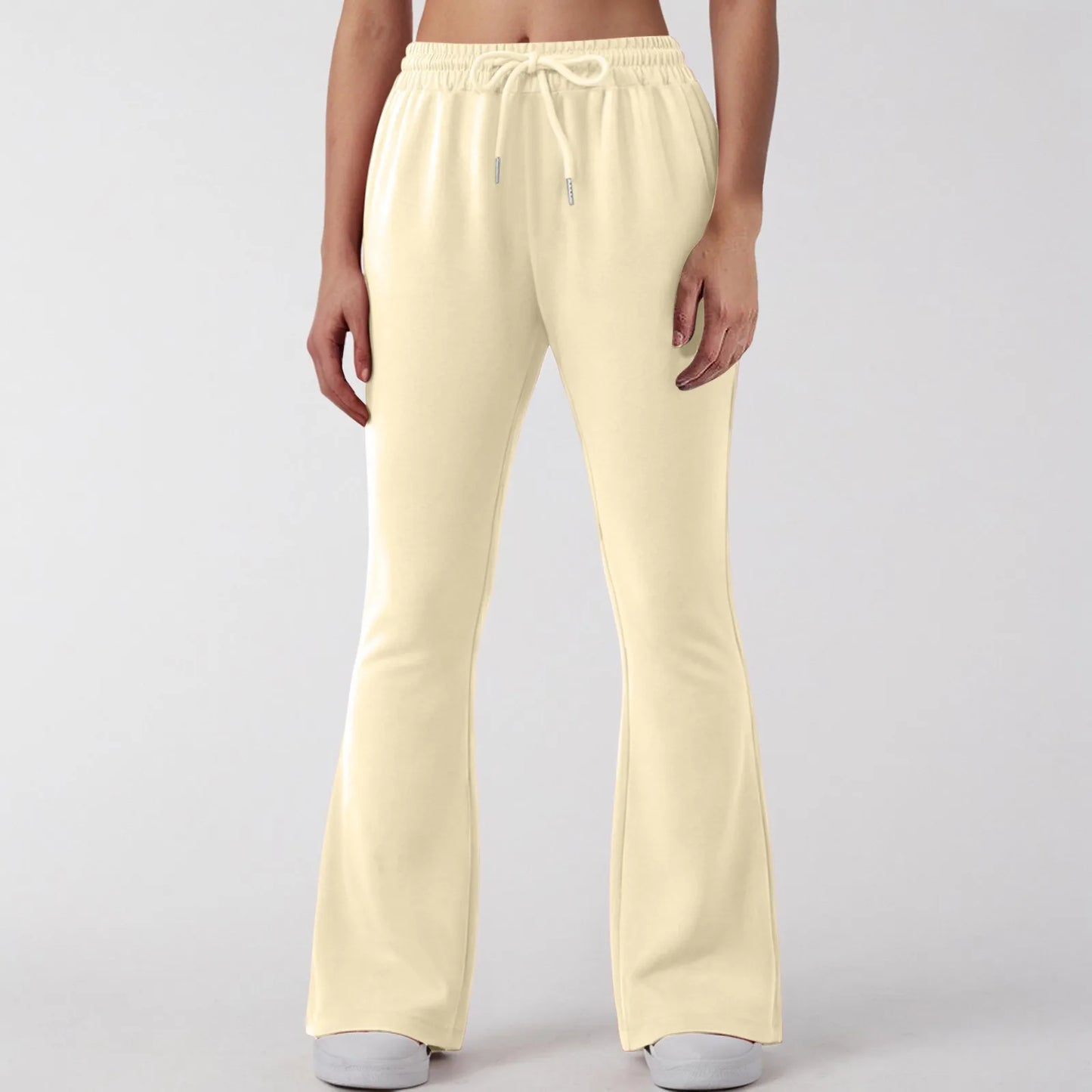 Flare Pants For Women’S Autumn Winter Sweatpants Cotton Bottom All-Math Fitness Casual Soild Color Joggers Pants Travel Basic