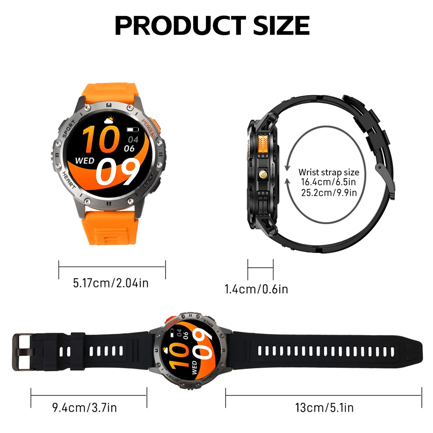 LaNikar New Rugged Smart Watch For Men With Wireless Calling