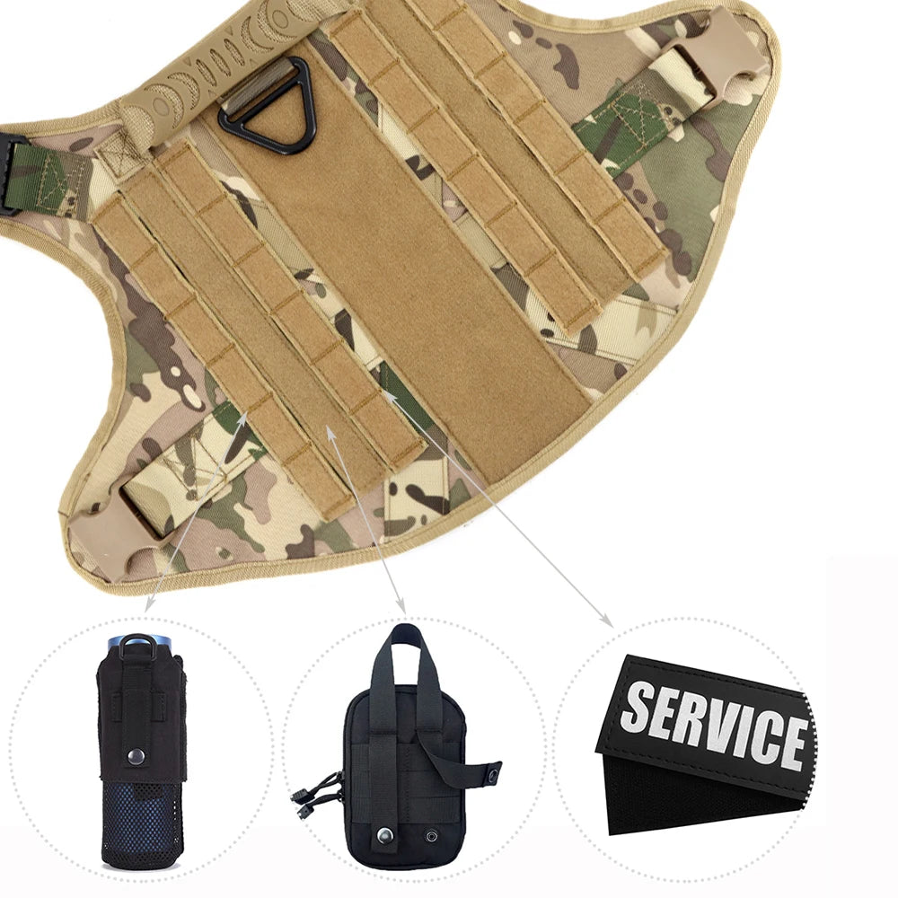 Tactical Dog Harness Set with Leash and Patches for Training