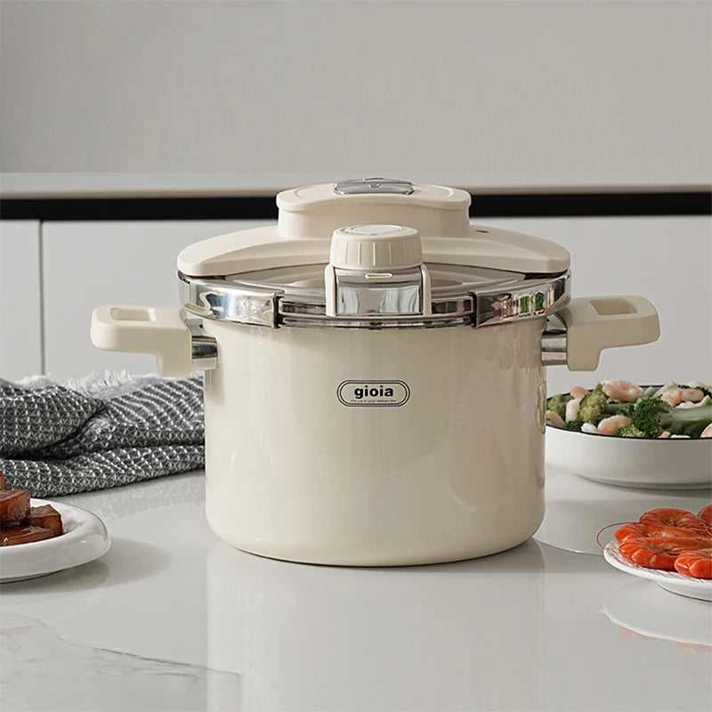 Multifunctional Enamel Pressure Cooker for Effortless Cooking