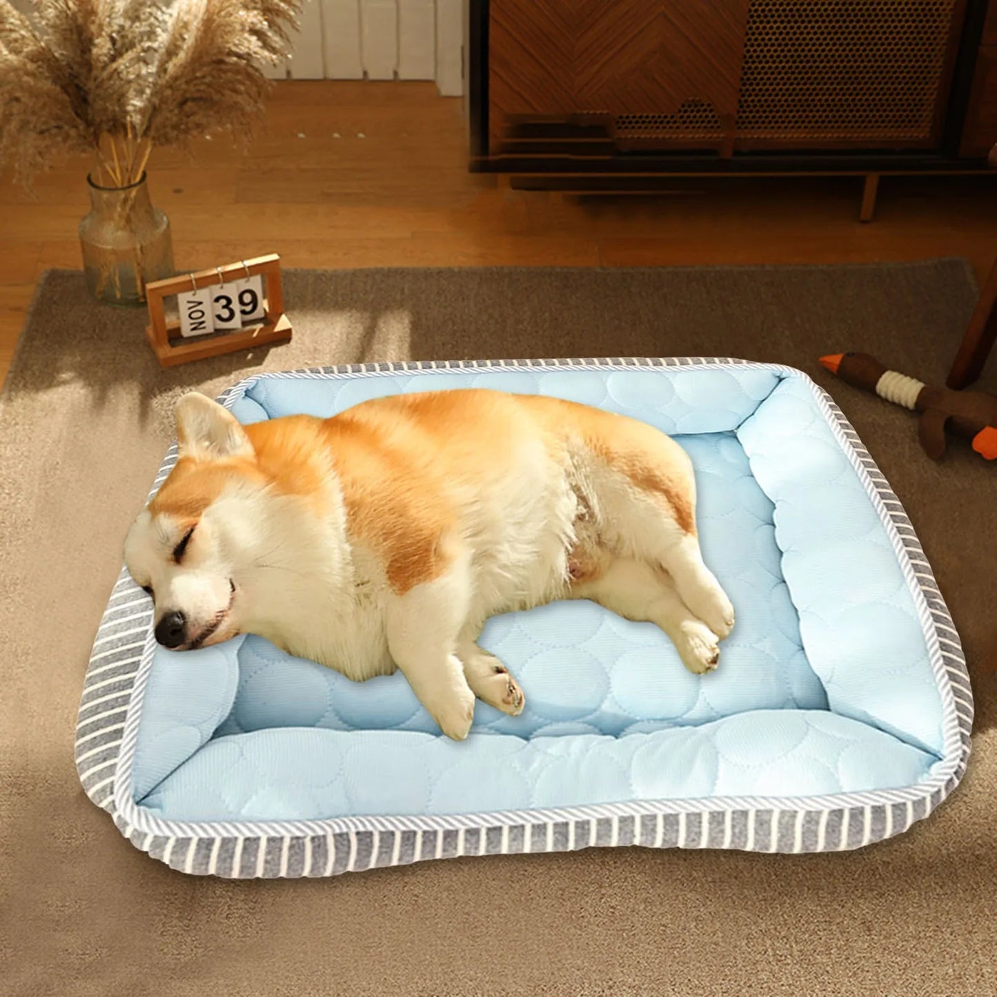 Small Pet Bulk Summer Mat For Dogs Cats Pet Self Mat Soft Rectangle Washable Bed Wooden Pet For Outside To Build