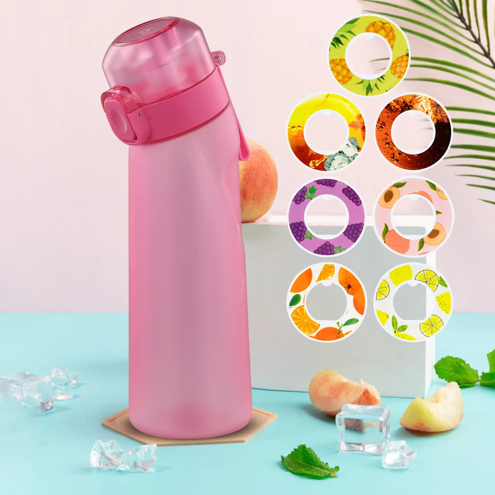 650ML Fruit Flavor Water Cup with Handle 7 Flavor Pods Fragrance Smelling Water Bottle Leak-Proof Scented Cup for Outdoor Sports