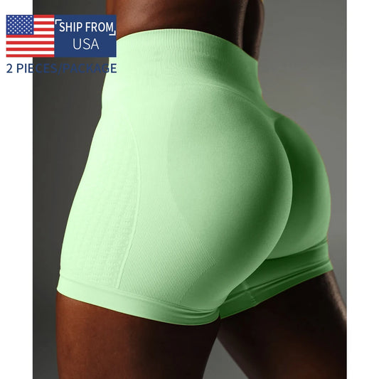 2Pcs TKITK Amplify Contour Shorts Women Soft Workout Tights Fitness Outfits Yoga Shorts Gym Wear Biker Shorts