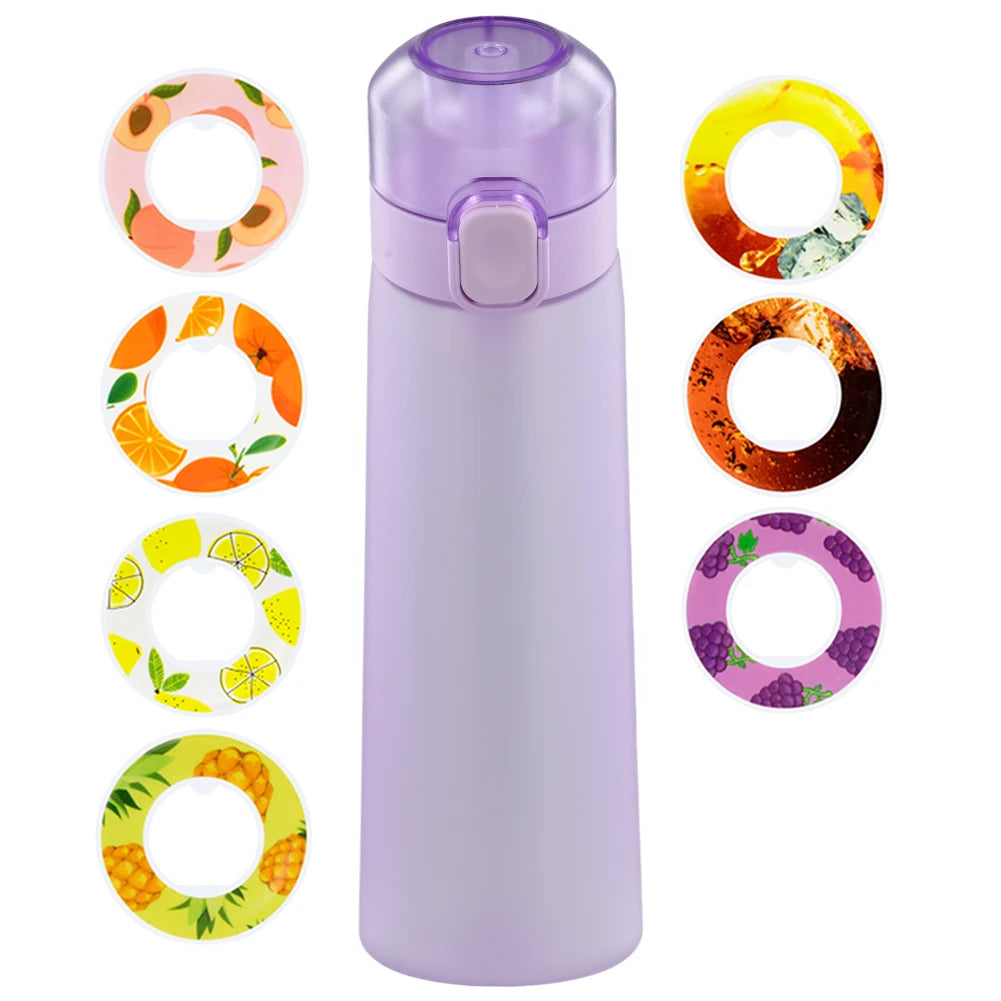 650ML Fruit Flavor Water Cup with Handle 7 Flavor Pods Fragrance Smelling Water Bottle Leak-Proof Scented Cup for Outdoor Sports