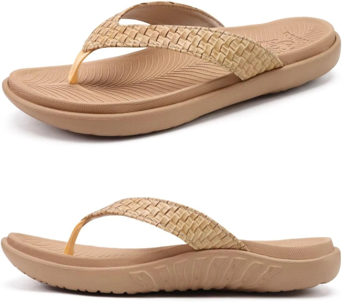 Womens Flip Flops Ladies Yoga Mat Comfortable Walking Thong Sandals With Plantar Fasciitis Arch Support Slip On Indoor