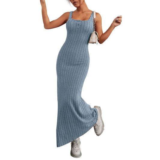 Elegant Women's Sleeveless Casual Long Dress for Evening Parties