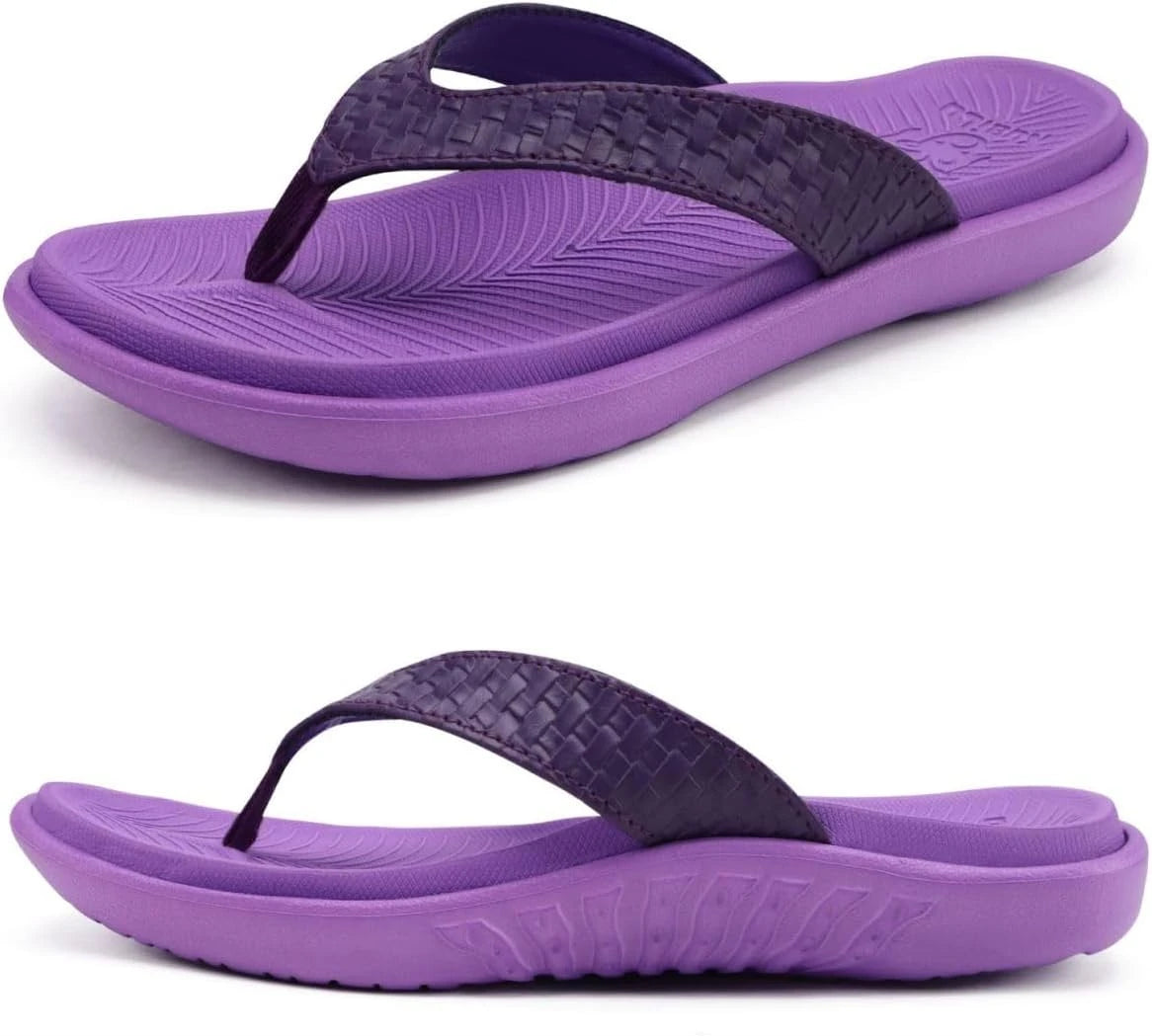 Womens Flip Flops Ladies Yoga Mat Comfortable Walking Thong Sandals With Plantar Fasciitis Arch Support Slip On Indoor