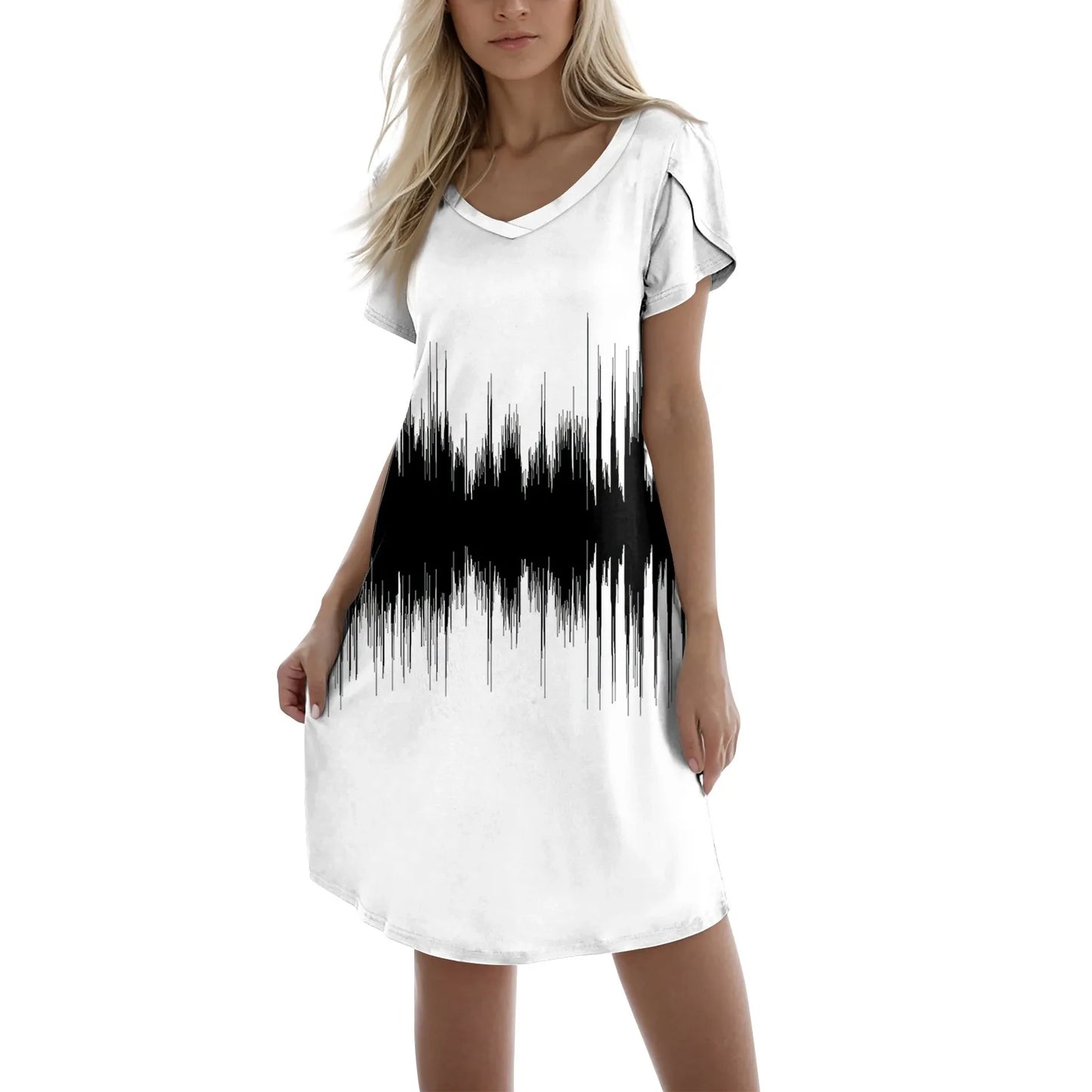 Elegant Casual V Neck Short Sleeve Women's Summer Dress