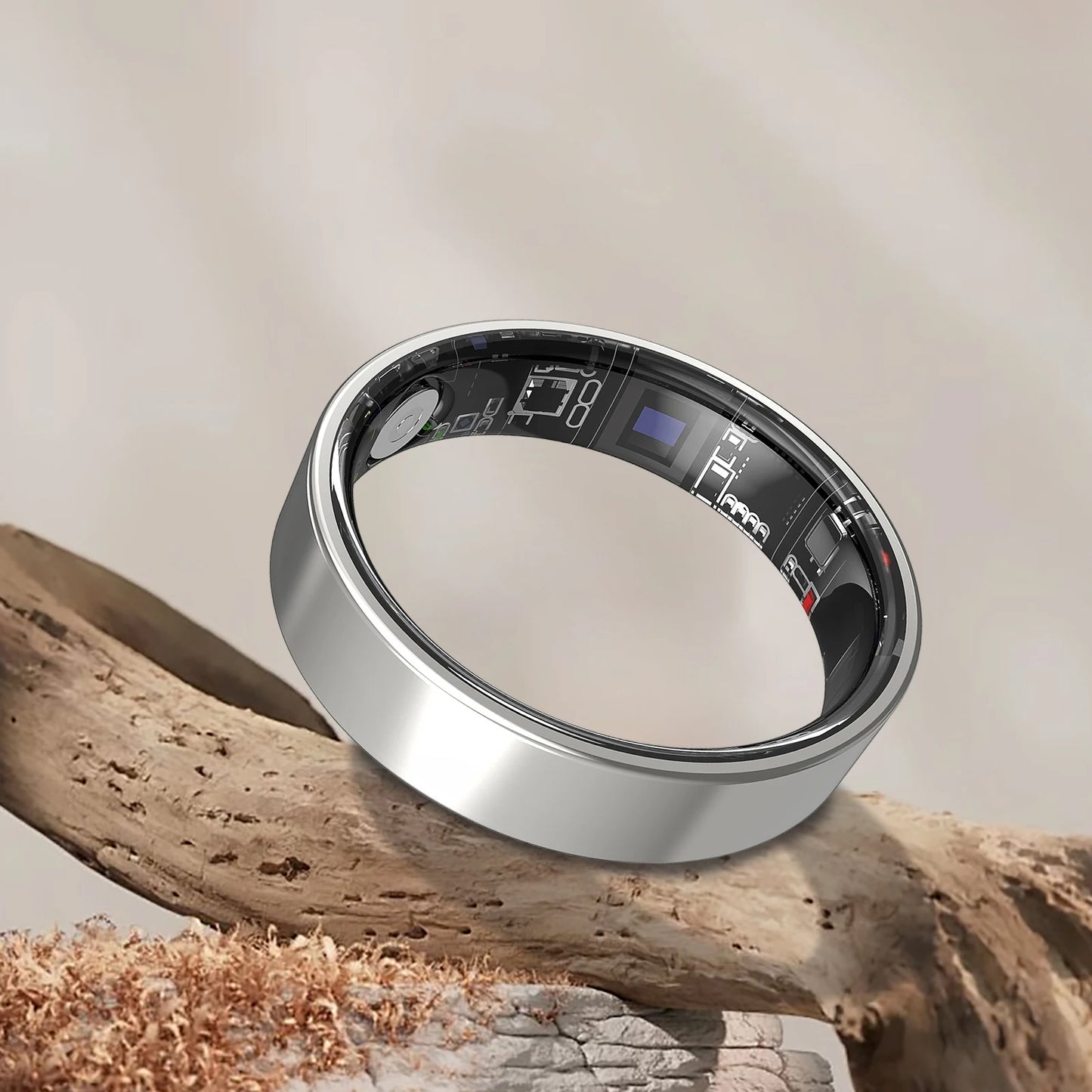 Smart Ring Touch Screen Stainless Steel Multi-Sport Mode Sleep Tracking Calories Long Battery Life