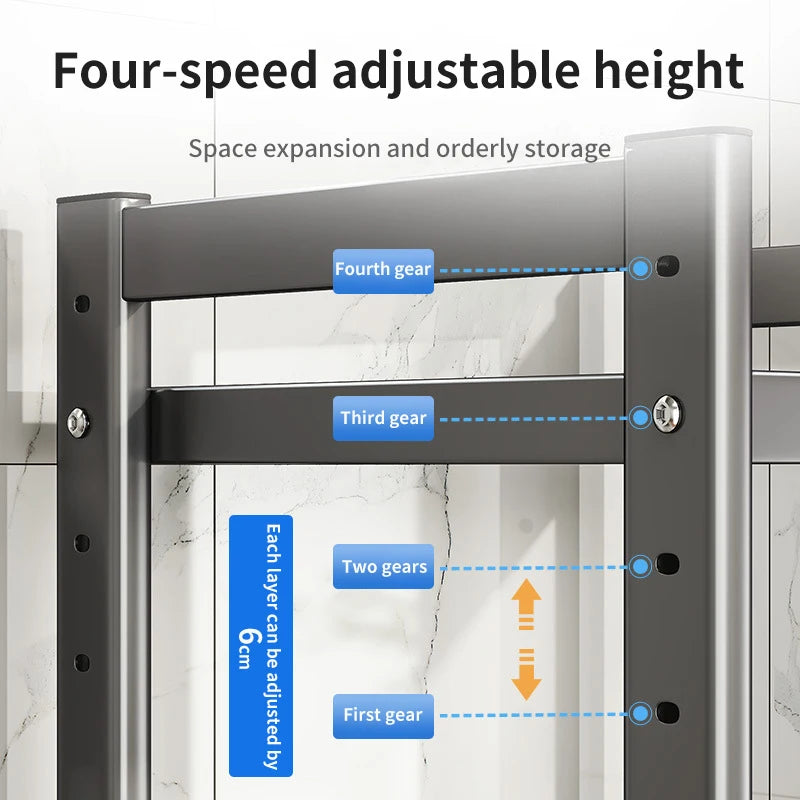 Kitchen Multifunction Microwave Storage Shelf And Cooker Stand