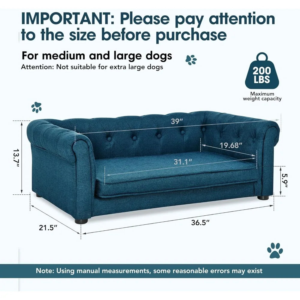 Dog Couches for Large Dogs Up to 60 lbs Memory Foam Sofa