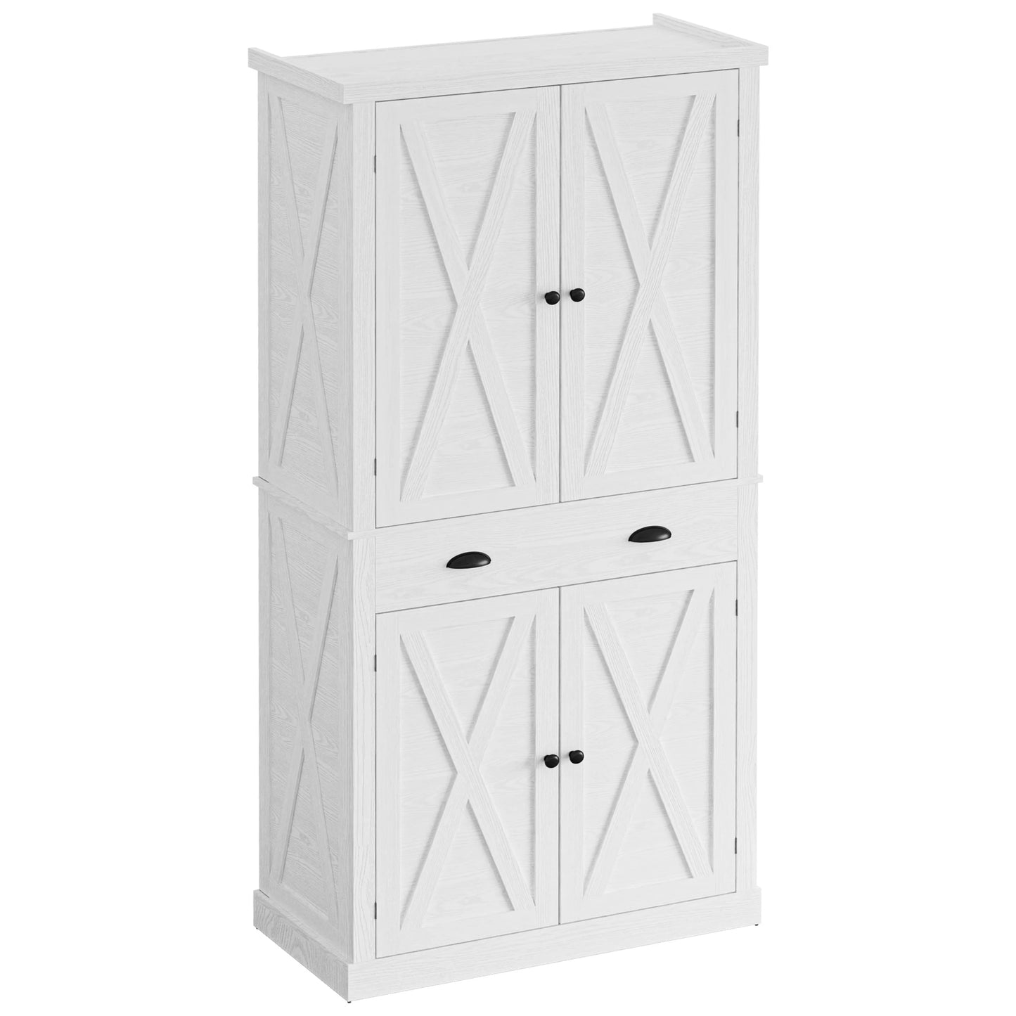Stylish Freestanding Kitchen Pantry Storage Cabinet with Barn Doors