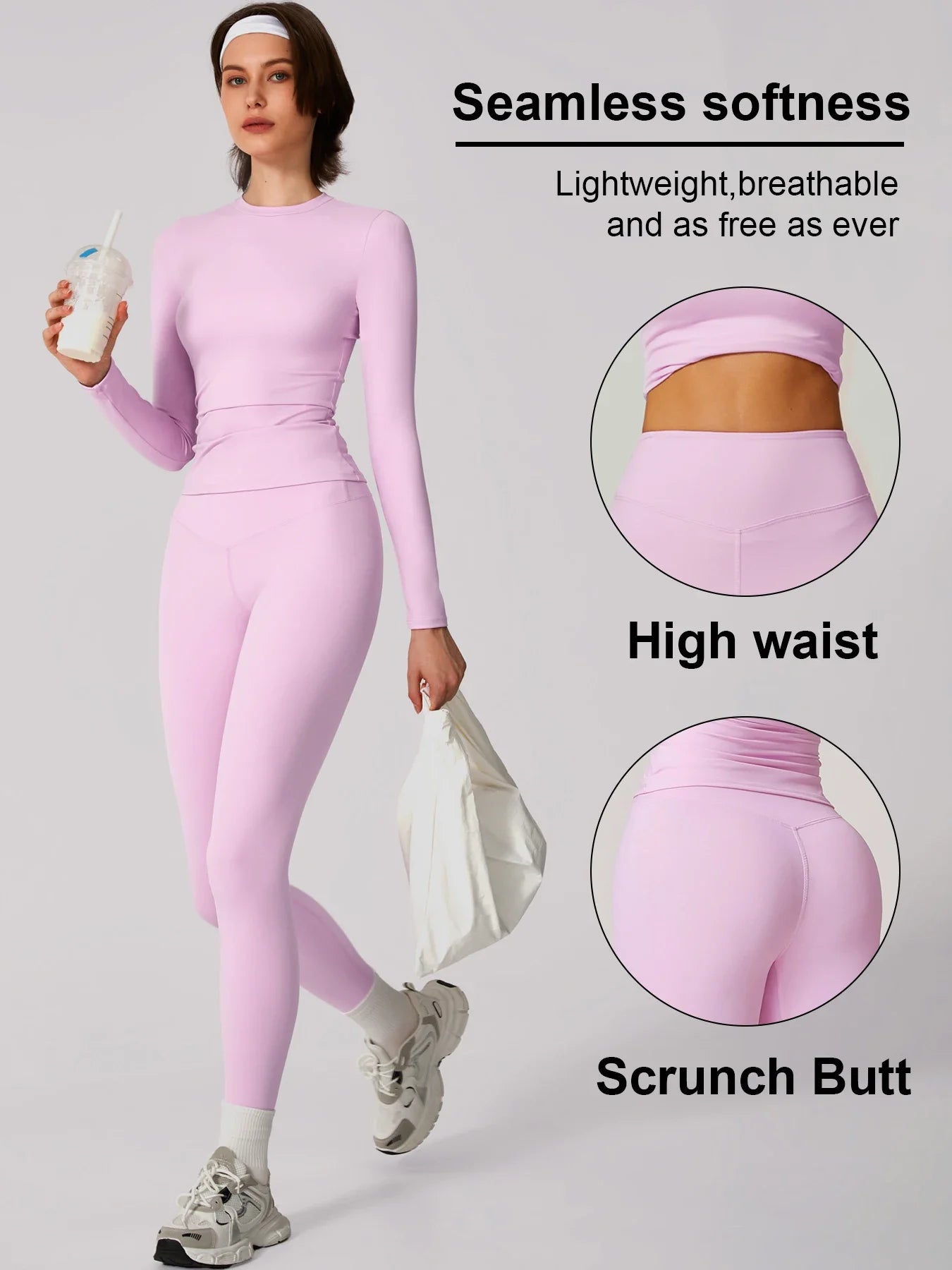 Women Yoga Set Sportswear Tracksuit Yoga Suit Sport Clothes Shirt Trousers Long Sleeves Pants 2Pcs Gym Fitness Training Slimming