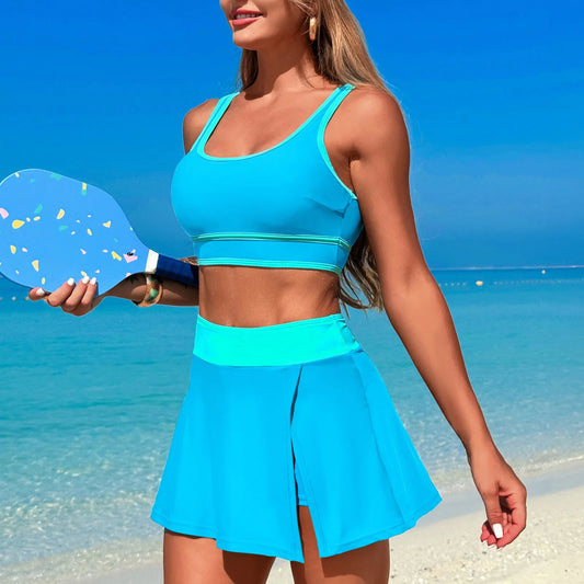 Stylish Women's Striped Bikini Two Piece Swimwear Set