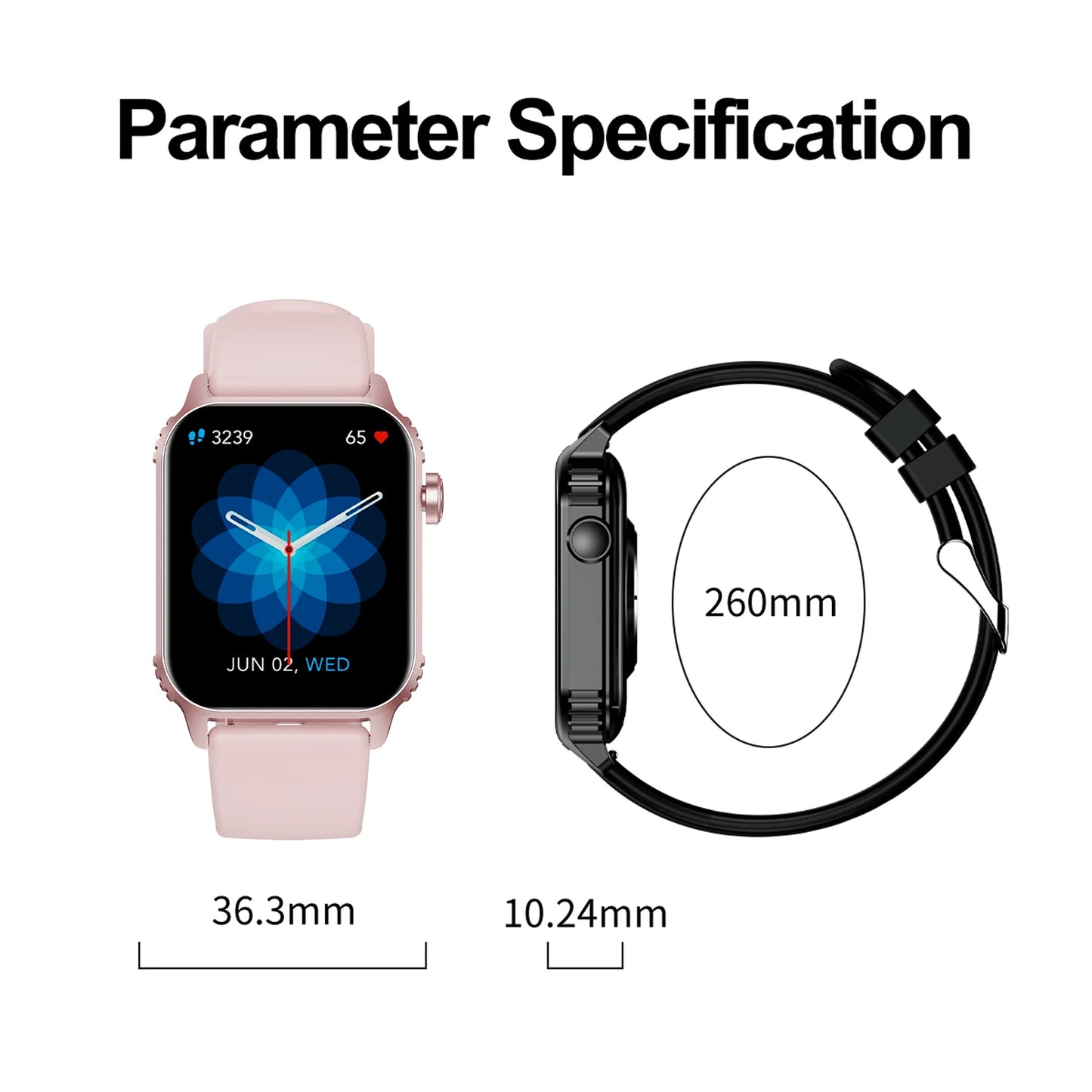 TG08 Smart Watch 1.85" Waterproof Fitness Tracker for All