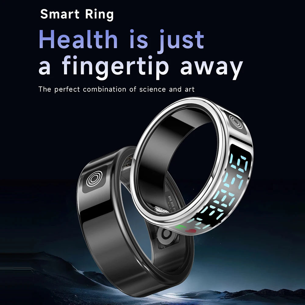 New RS08 Smart Ring Heart Rate Monitor Blood Oxygen Sleep Monitor 5ATM Waterproof Multi-sport Modes BT5.1 for Android IOS