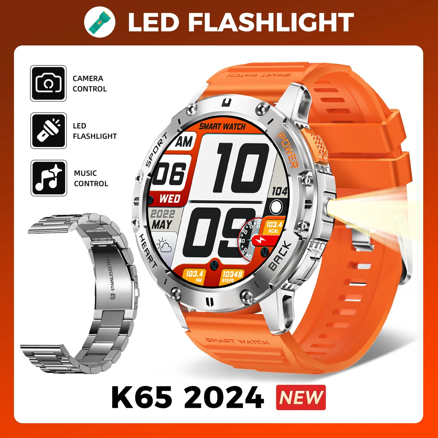 LaNikar New Rugged Smart Watch For Men With Wireless Calling