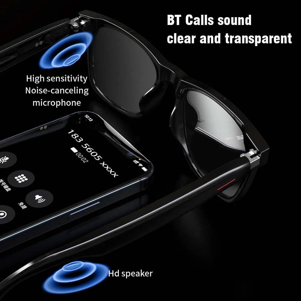 SENBONO Smart Glasses Open Ear Music Hands-Free Calling Stereo Sound Wearable Headsets Smart Sports Anti-Blue Light