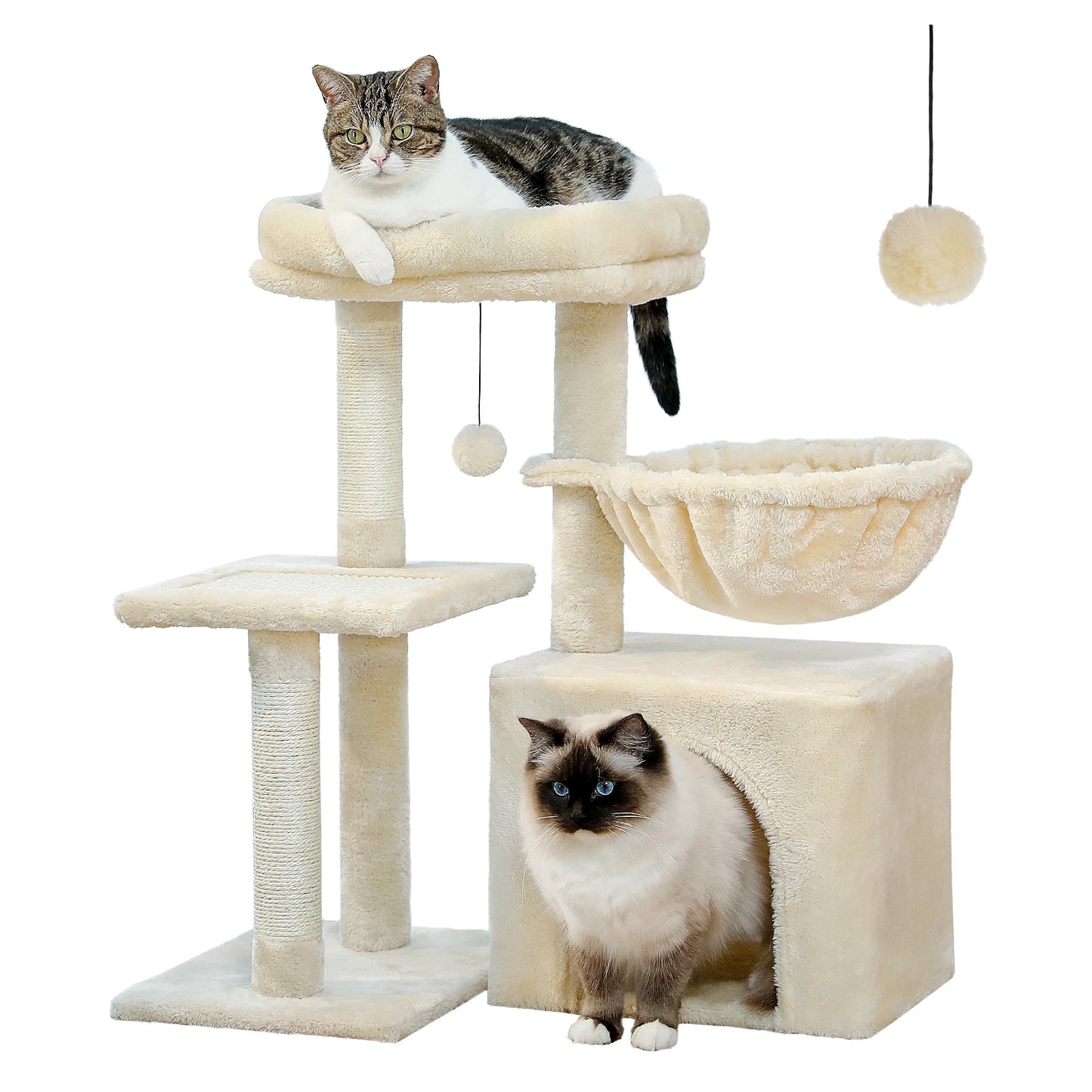 Indoor Cat Tree with Scratching Posts and Hammock Perch