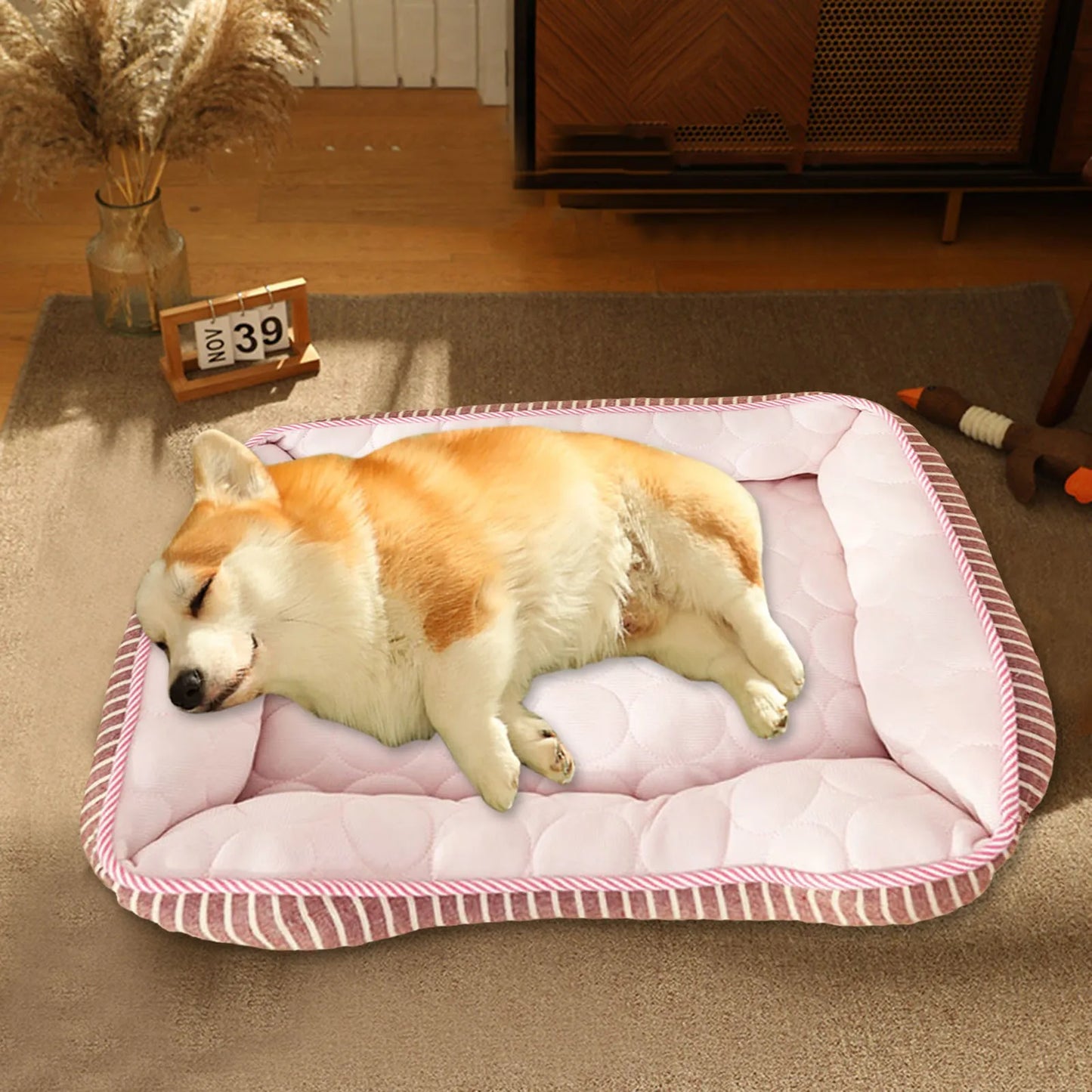 Small Pet Bulk Summer Mat For Dogs Cats Pet Self Mat Soft Rectangle Washable Bed Wooden Pet For Outside To Build