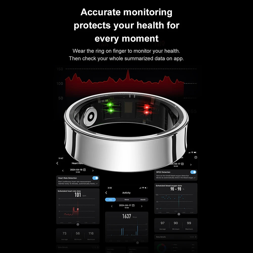 2024 R09 Smart Ring Health Monitor for Xiaomi Samsung Phone