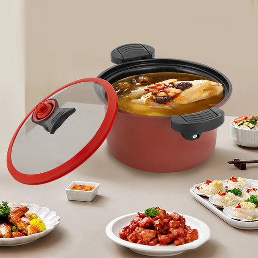 Red Stainless Steel Micro Pressure Cooker for Quick Meals