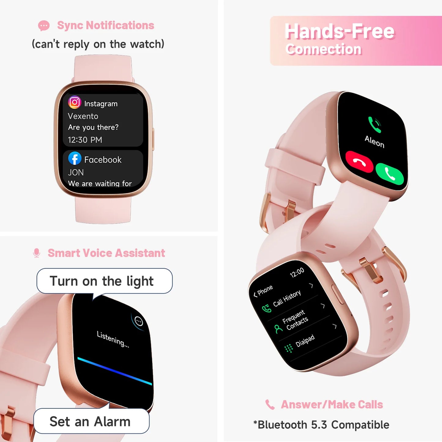 Alexa Built-in TOOBUR Smart Watch Heart Rate Monitor IP68 Waterproof Smartwatch