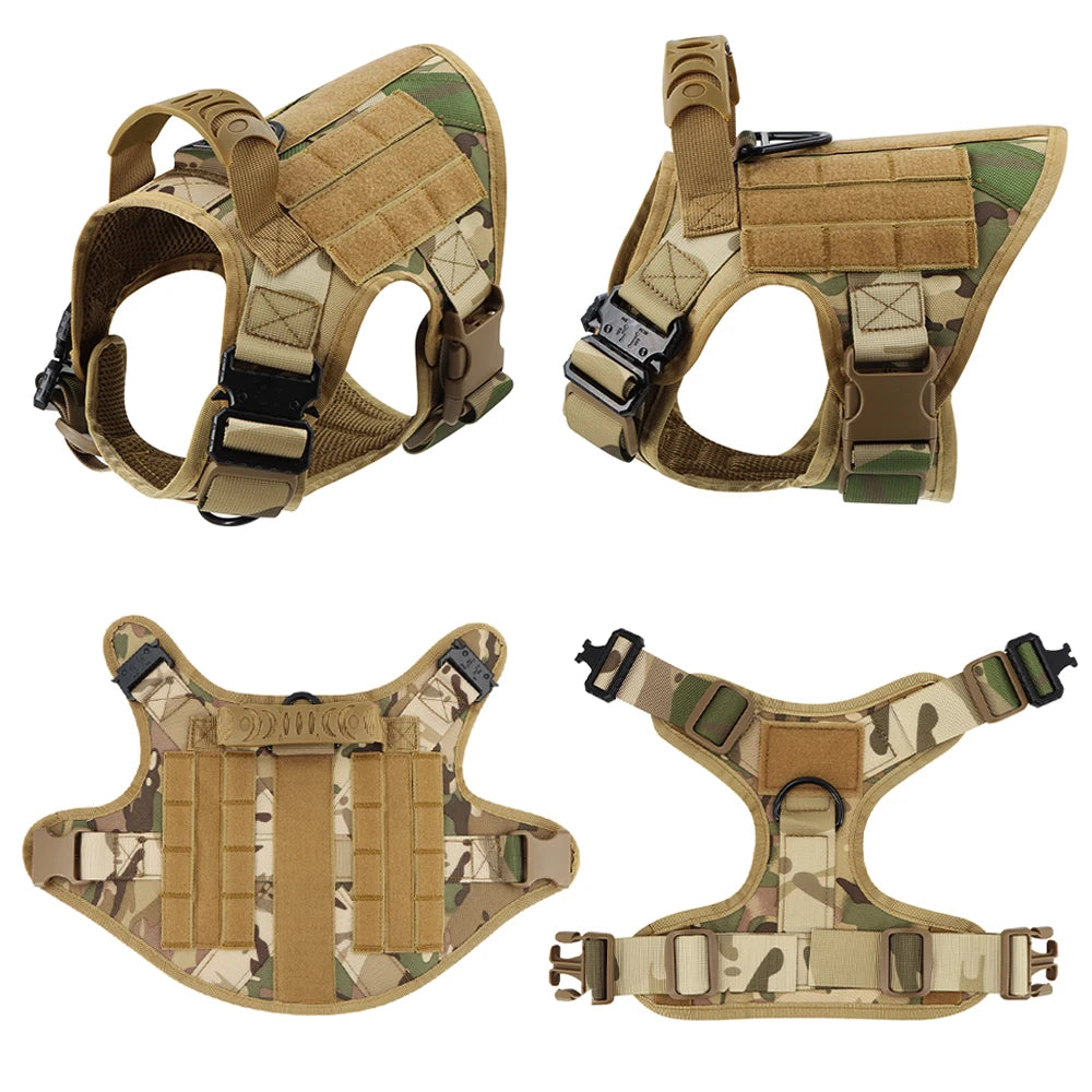 Tactical Dog Harness Set with Leash and Patches for Training