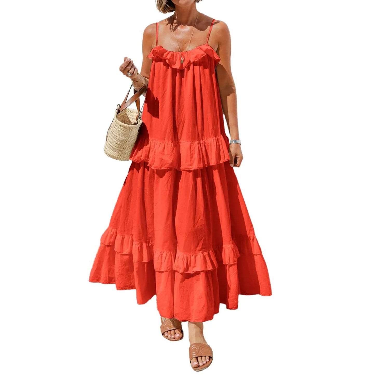 Women Backless Swing Dress for Casual Beach Days
