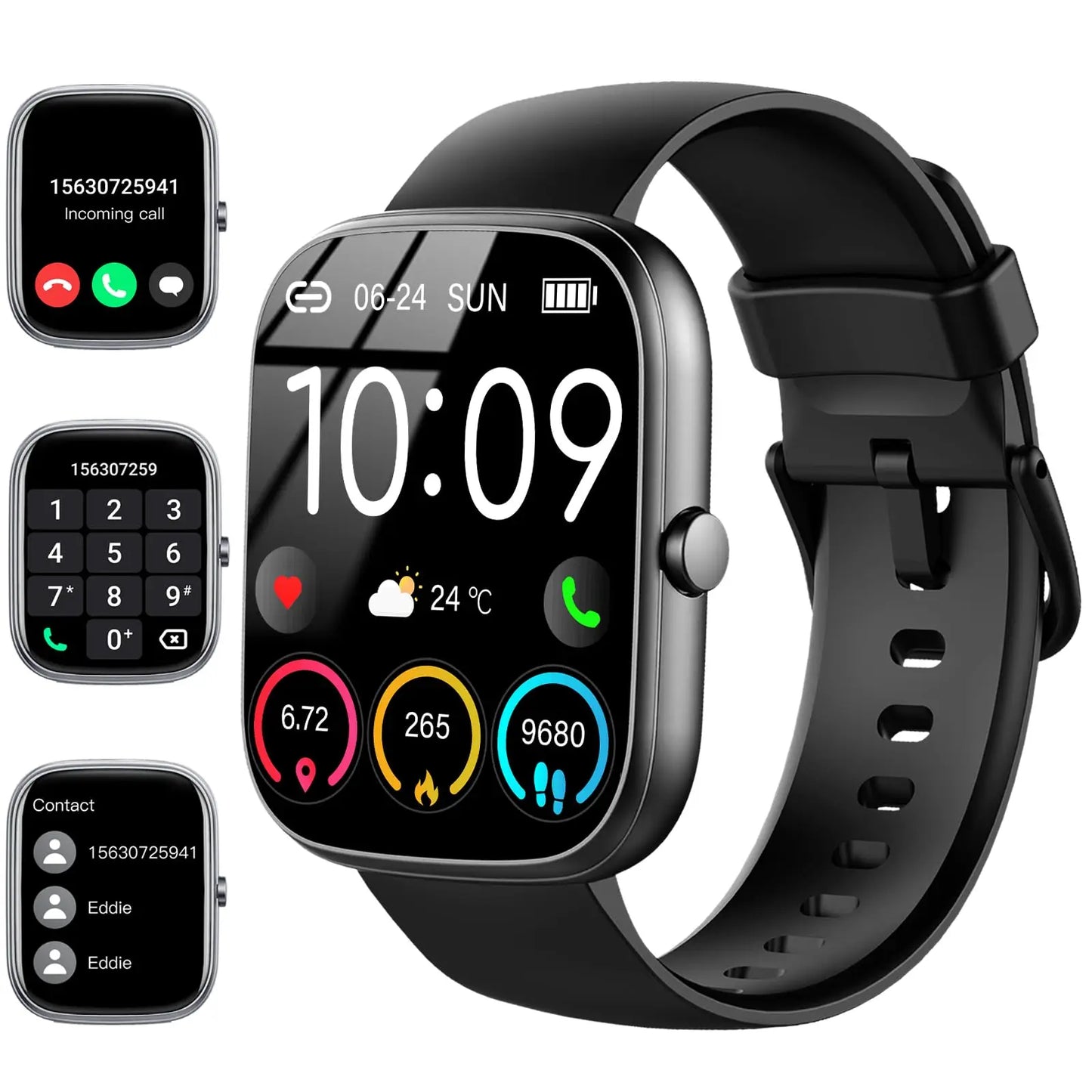 Smart Watch 1.91 Inch Smartwatch Answer Make Call IP68 Waterproof Fitness Tracker 110+ Sport Modes Heart Rate Sleep Monitor