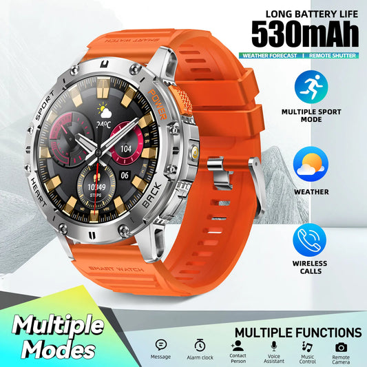 LaNikar New Rugged Smart Watch For Men With Wireless Calling