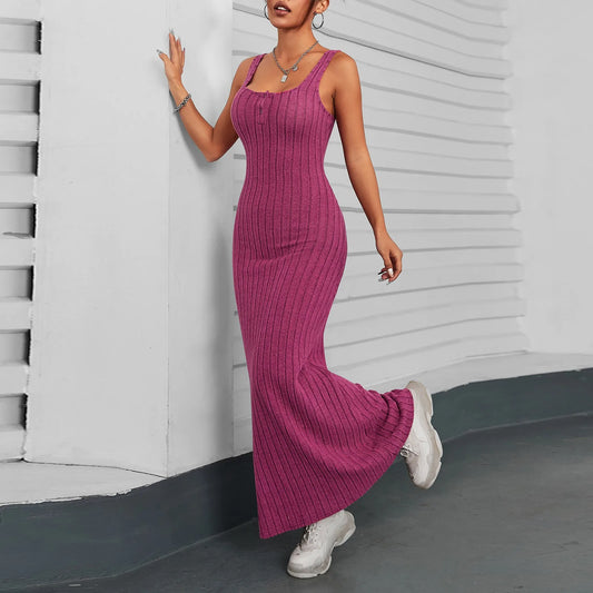 Elegant Sleeveless Casual Dress for Summer Evening Parties