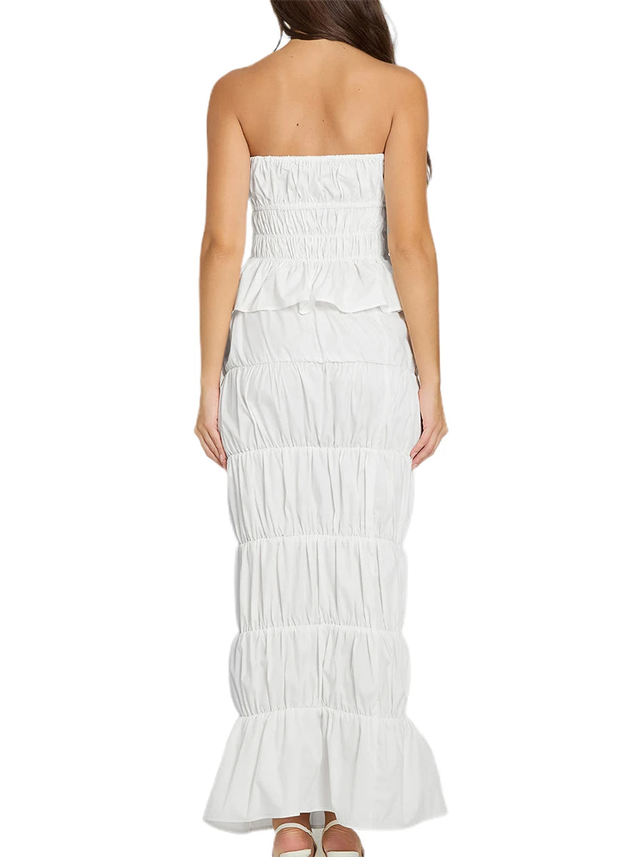 Elegant Off-Shoulder Crop Top and Maxi Skirt Summer Set