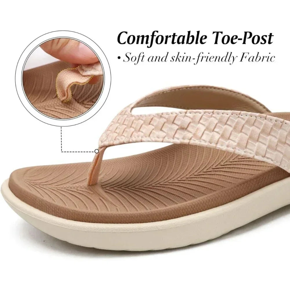 Womens Flip Flops Ladies Yoga Mat Comfortable Walking Thong Sandals With Plantar Fasciitis Arch Support Slip On Indoor