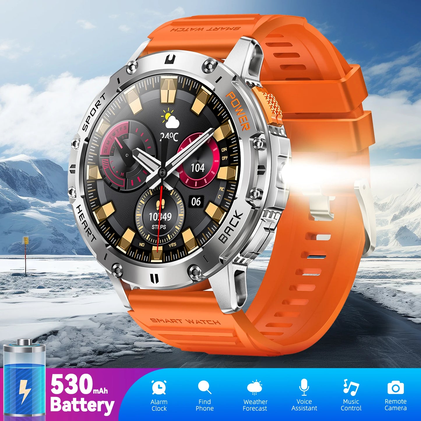 LaNikar New Rugged Smart Watch For Men With Wireless Calling