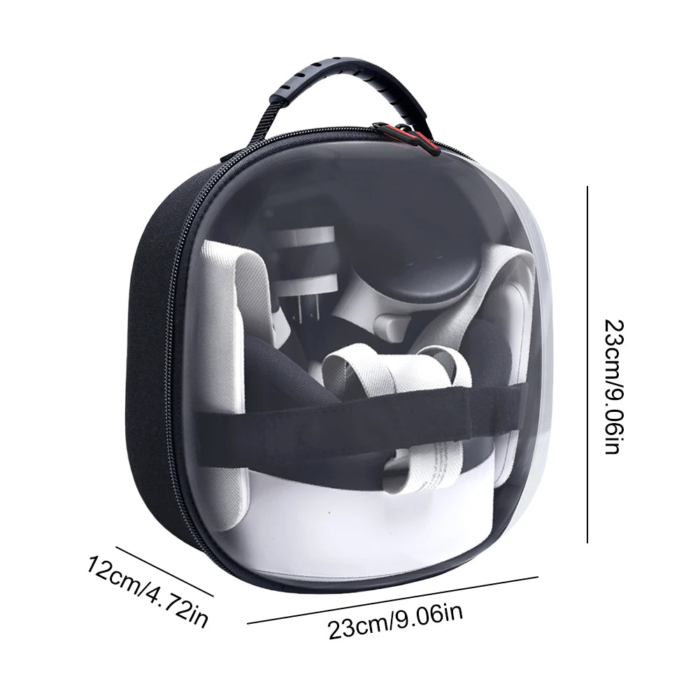Handles Carrying Case Large Capacity Storage Bag Compatible with Meta Quest 3S VR Headset and Touch Controller Accessories Case