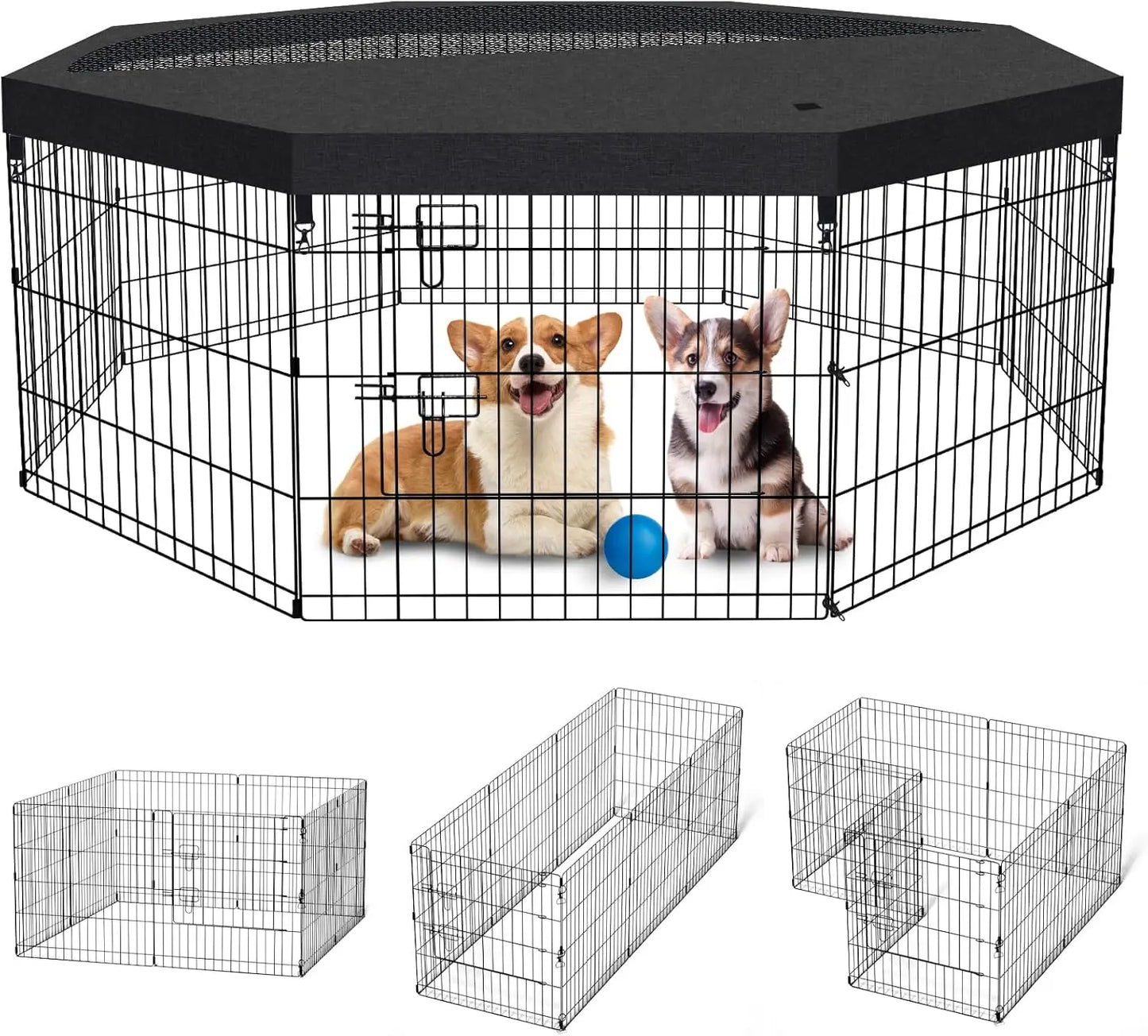 Dog Pen Pet Playpen Dog Fence Indoor Foldable Metal Wire