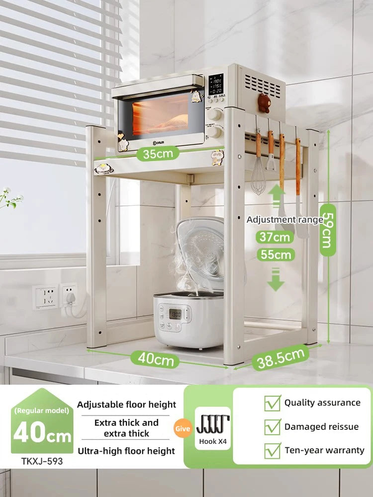 Kitchen Multifunction Microwave Storage Shelf And Cooker Stand