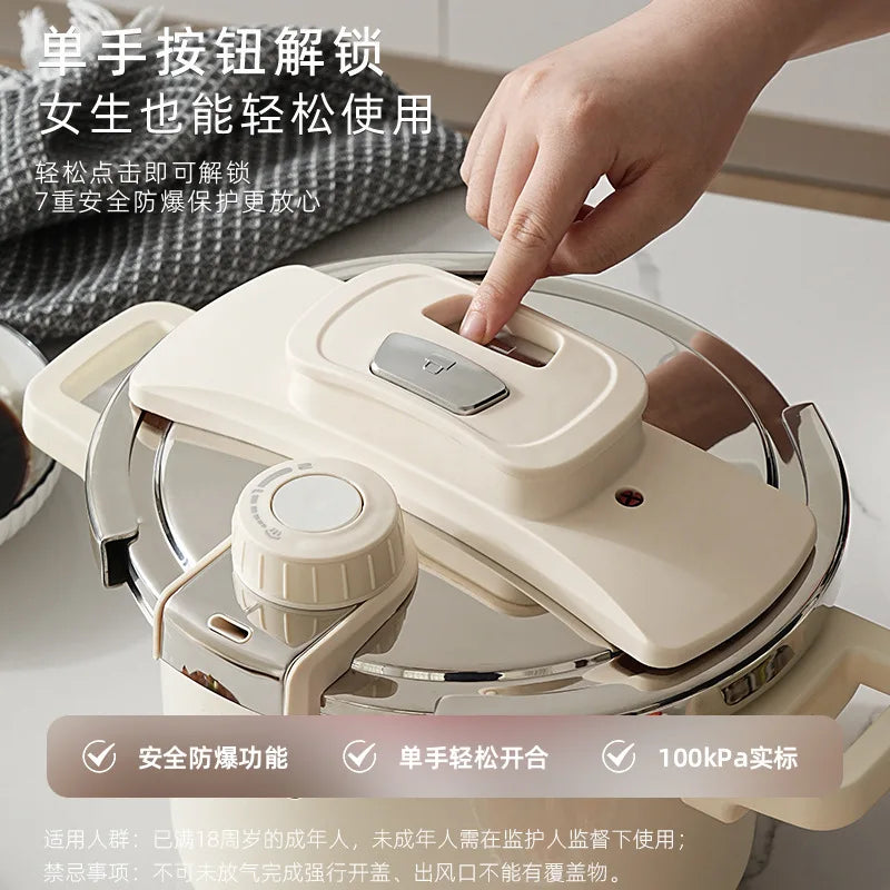 Multifunctional Enamel Pressure Cooker for Effortless Cooking