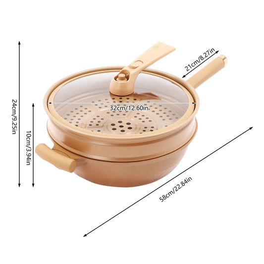 Multifunctional Micro Pressure Cooker With Steamer Basket for Cooking