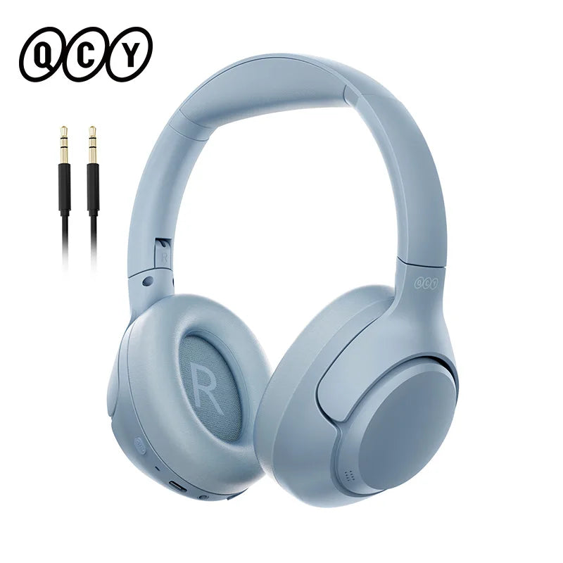 QCY H3 ANC Wireless Headphones Bluetooth 5.4 Hi Res Audio Over Ear Headset 43dB Hybrid Active Noise Cancellation 60 Hour Battery Life