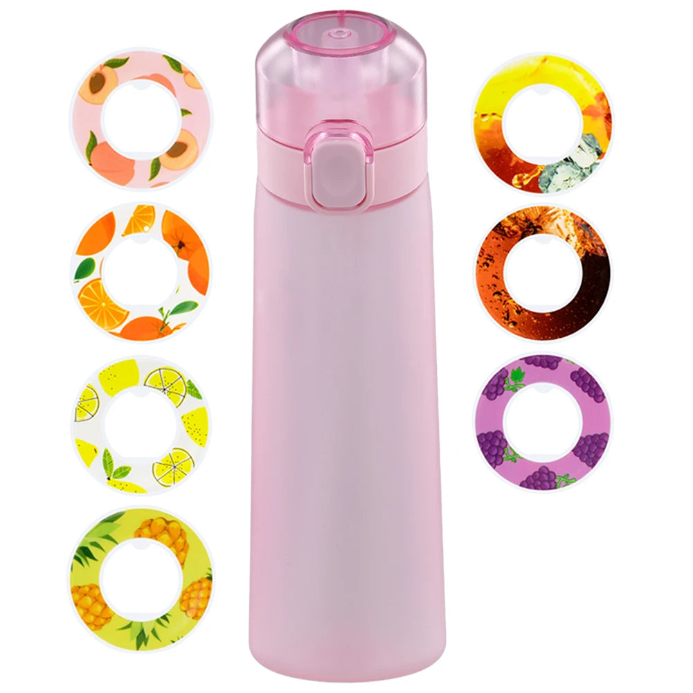 650ML Fruit Flavor Water Cup with Handle 7 Flavor Pods Fragrance Smelling Water Bottle Leak-Proof Scented Cup for Outdoor Sports